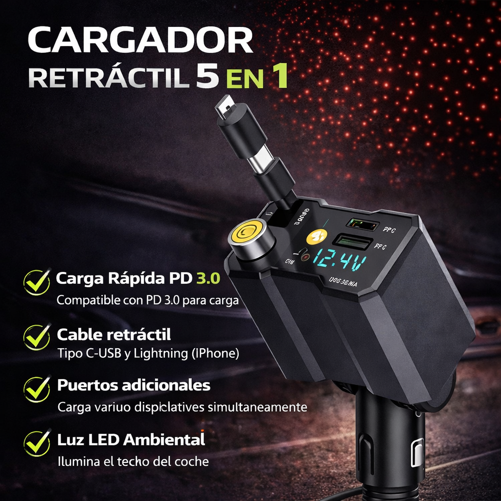 Cargador 5 en 1 | Para automóvil
